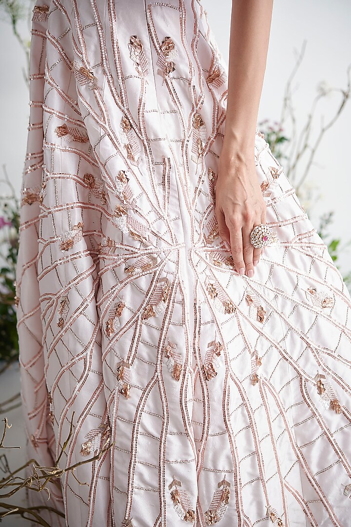 Light Pink Embroidered Bridal Lehenga Set by MASUMI MEWAWALLA at Pernia's Pop Up Shop