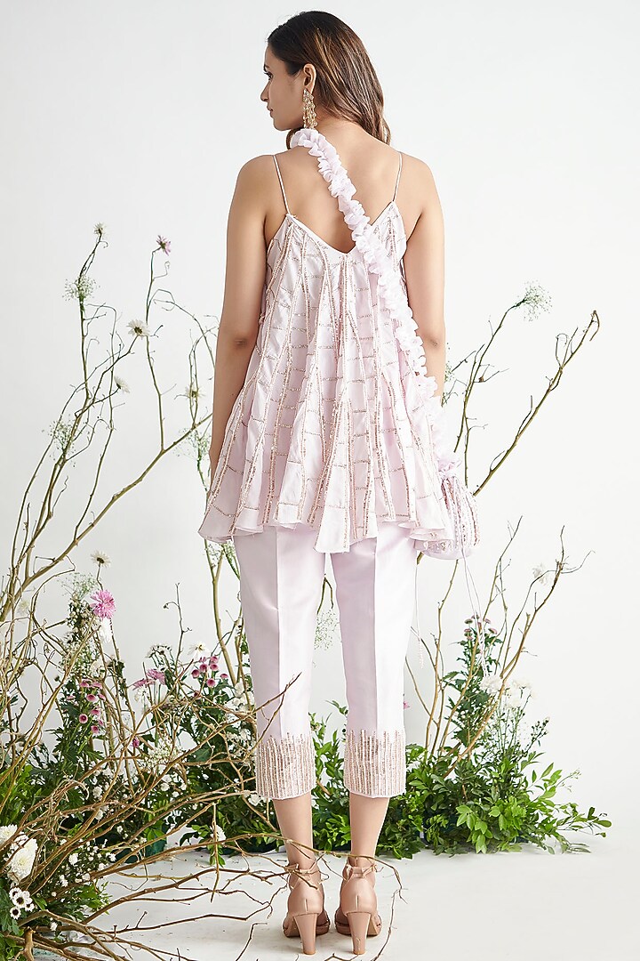 Lilac Embroidered Tunic Set by MASUMI MEWAWALLA at Pernia's Pop Up Shop