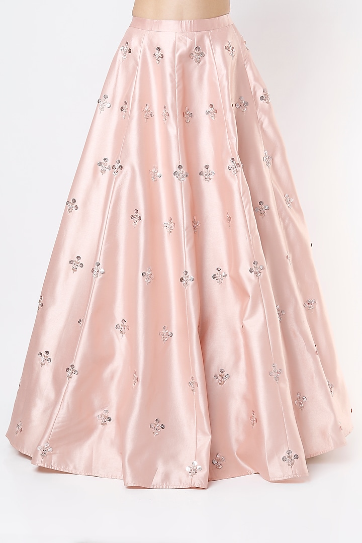 Blush Pink Embroidered Wedding Lehenga Set by MASUMI MEWAWALLA at Pernia's Pop Up Shop
