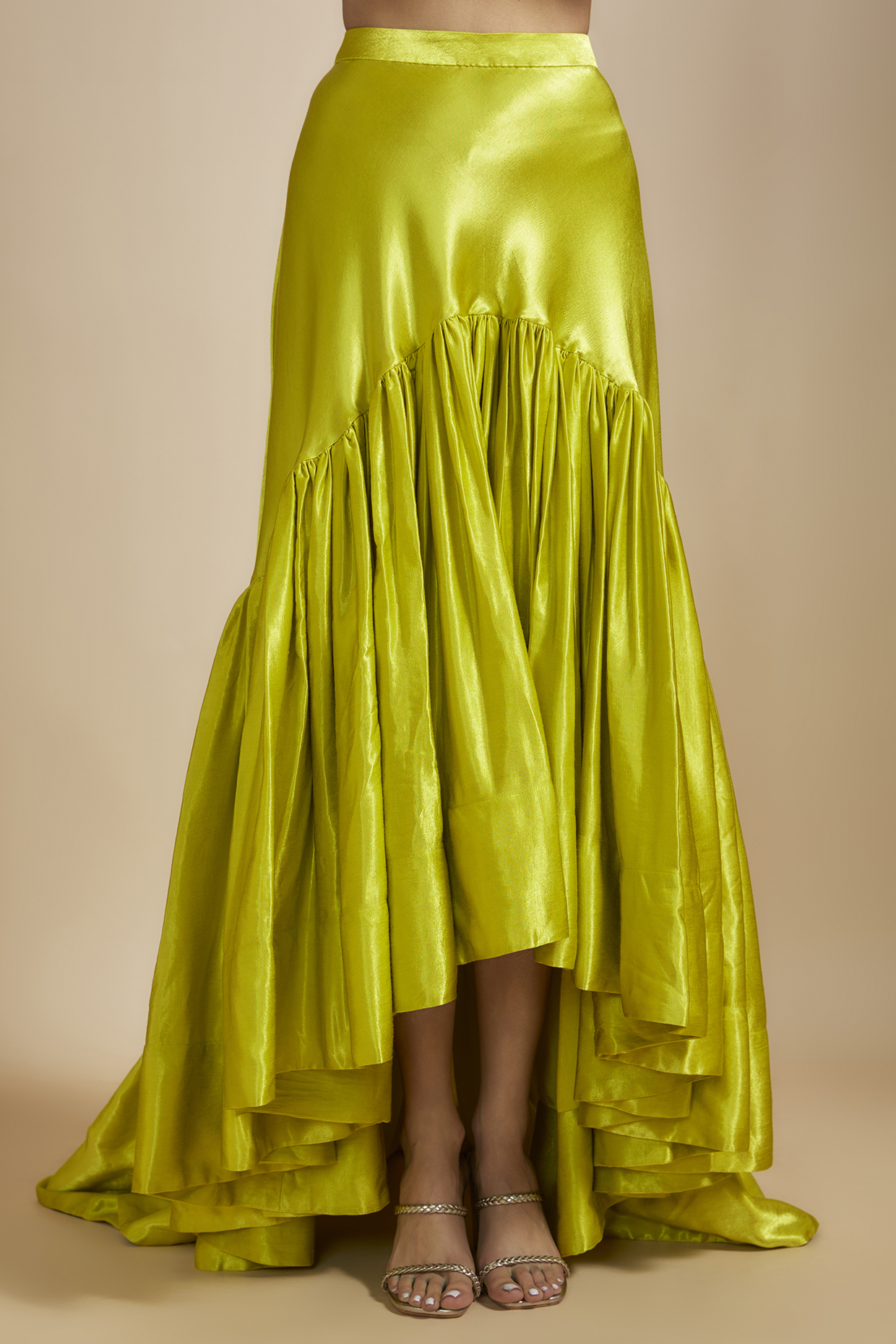 Embroidered neon skirt top