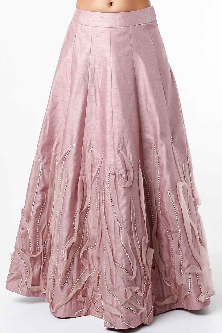 Lilac Organza Ruffled Jacket Wedding Lehenga Set by MASUMI MEWAWALLA at Pernia's Pop Up Shop