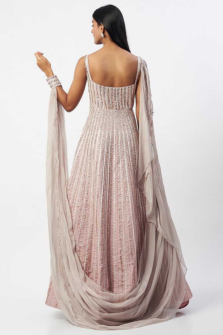 Dusted Lilac Embroidered Wedding Gown by MASUMI MEWAWALLA at Pernia's Pop Up Shop