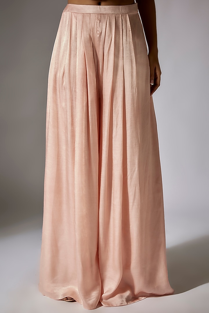 Peach Gajji Co-Ord Set by MASUMI MEWAWALLA at Pernia's Pop Up Shop