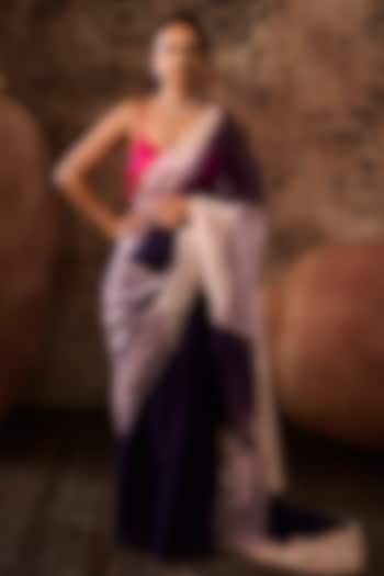 Multi-Colored Mashroo Party Wear Saree Set by Masumi Mewawalla at Pernia's Pop Up Shop