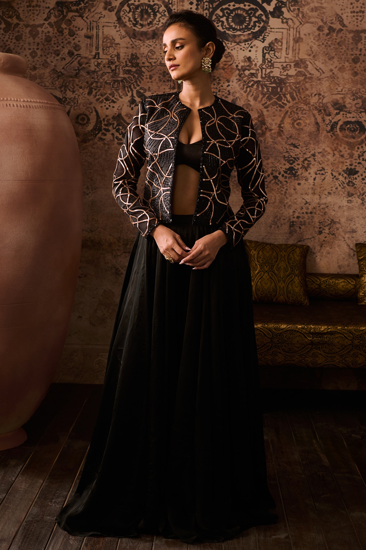 Buy Black Transparent Shrug for Women Online from India s Luxury Designers 2024
