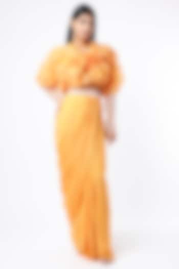 Mustard Organza Dhoti Set by MASUMI MEWAWALLA at Pernia's Pop Up Shop