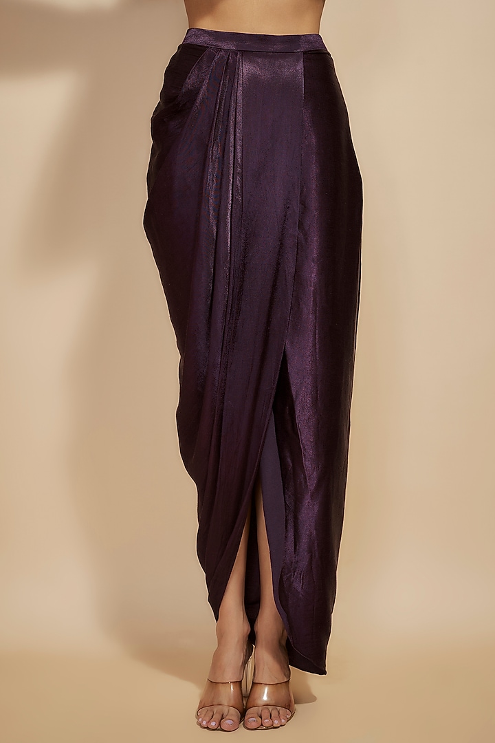 Wine Mashru Cape Set by Masumi Mewawalla at Pernia's Pop Up Shop