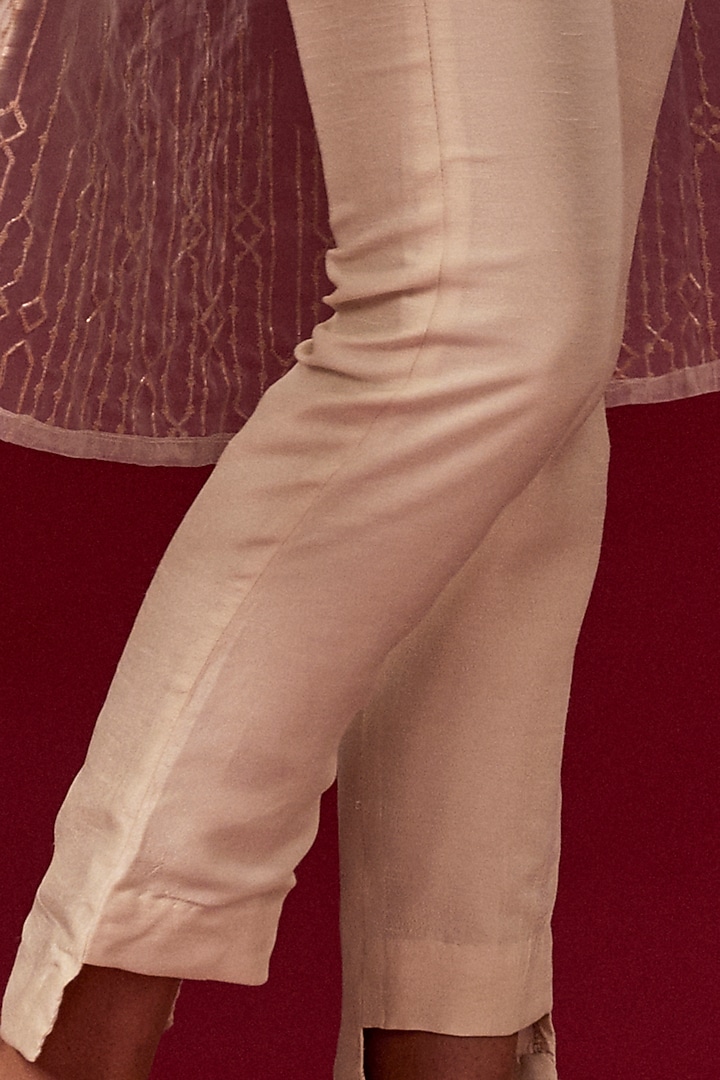 Off-White Dupion Silk Pant Set by MASUMI MEWAWALLA at Pernia's Pop Up Shop