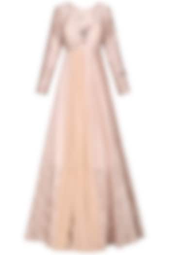 Nude Embroidered Gown by MASUMI MEWAWALLA