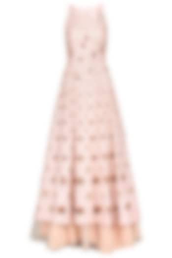 Pink Embroidered Anarkali with Skirt by MASUMI MEWAWALLA