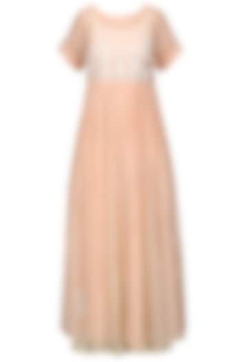 Baby pink embroidered kurta with anarkali and palazzo pants set available only at Pernia's Pop Up Shop.