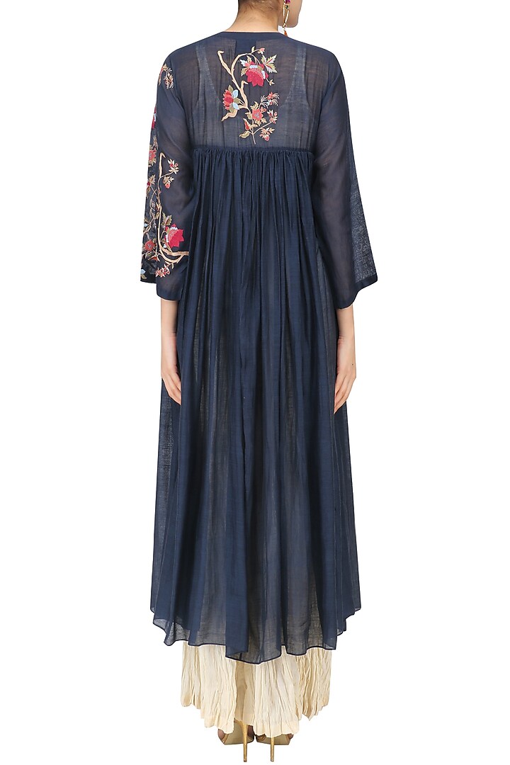 Navy blue dress and crushed anarkali set available only at Pernia's Pop Up Shop.