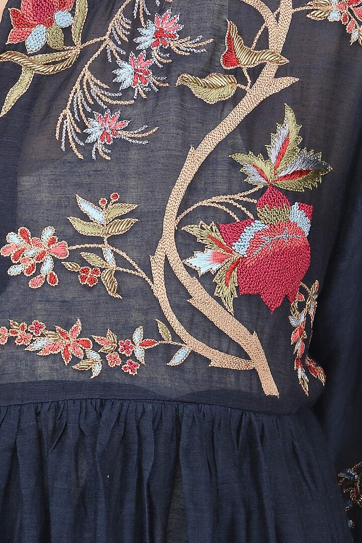 Navy blue dress and crushed anarkali set available only at Pernia's Pop Up Shop.