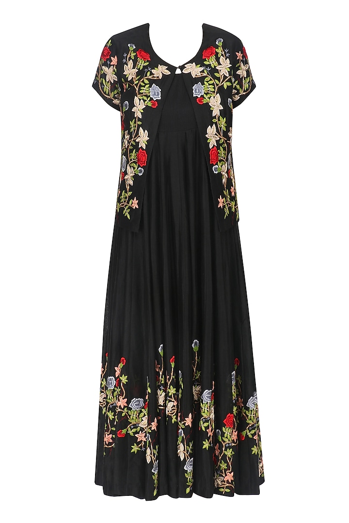 Black embroidered dress and jacket set available only at Pernia's Pop Up Shop.