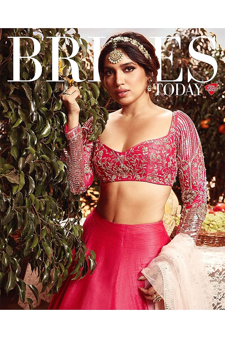 Pink Embroidered Bridal Lehenga Set by MASUMI MEWAWALLA at Pernia's Pop Up Shop