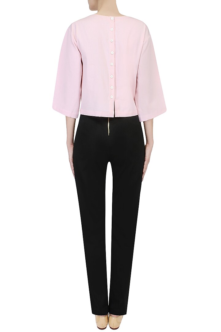 Pink tic tac toe embroidered top available only at Pernia's Pop Up Shop.