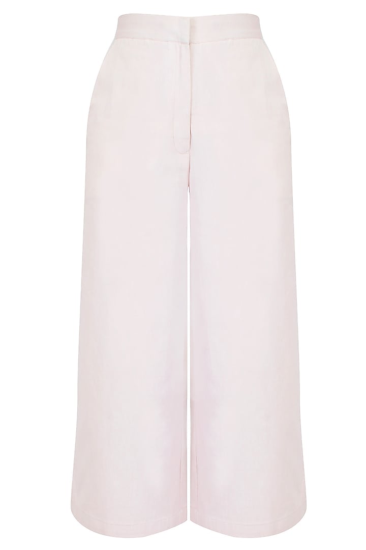 Beige flared culotte pants available only at Pernia's Pop Up Shop.