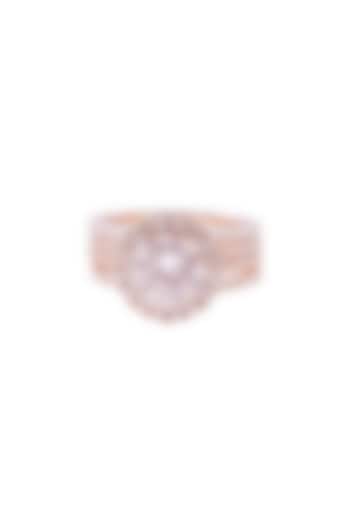 Rose Gold Finish 2-Carat Cubic Zirconia Solitaire Ring In sterling Silver by PRATA