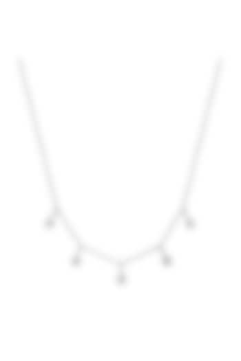 White Rhodium Finish Cubic Zirconia Necklace In Sterling Silver by PRATA at Pernia's Pop Up Shop