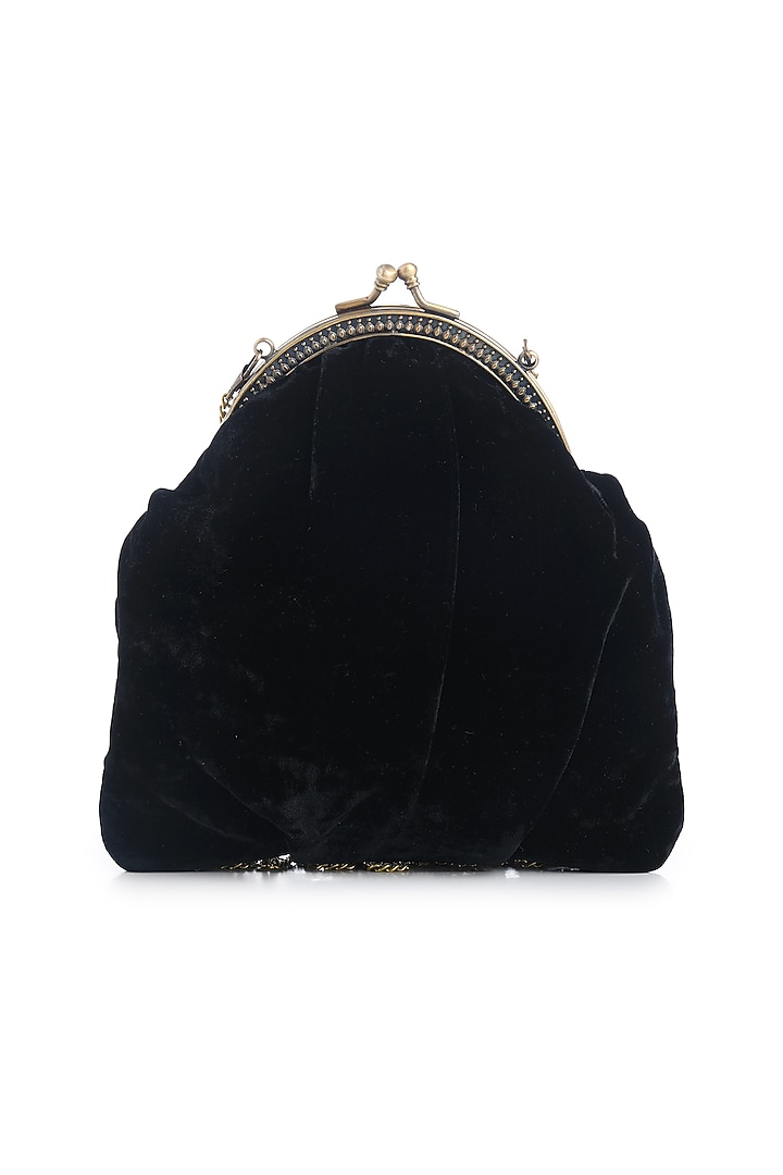 Black Gemstone Embellished Box Clutch by Praccessorii at Pernia's Pop Up Shop