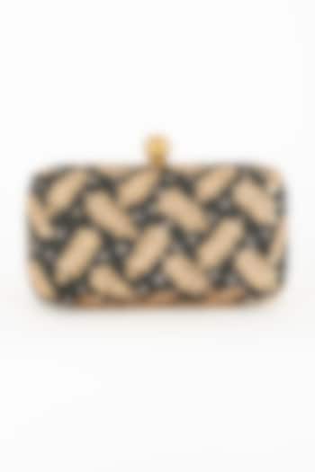 Black Hand Embroidered Clutch by PRACCESSORII at Pernia's Pop Up Shop