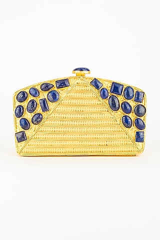Gold Handmade Metal Clutch  by PRACCESSORII