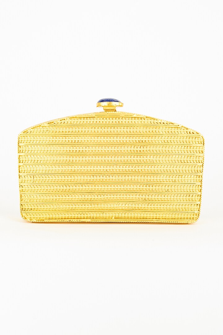 Gold Handmade Metal Clutch by PRACCESSORII at Pernia's Pop Up Shop