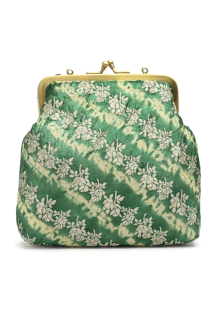 Green Floral Arabesque Evening Bag by PRACCESSORII