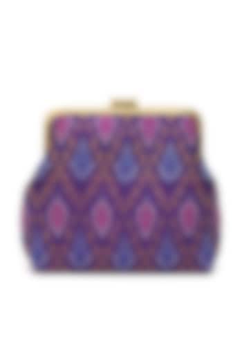 Purple Silk Ikat Brocade Evening Bag by PRACCESSORII