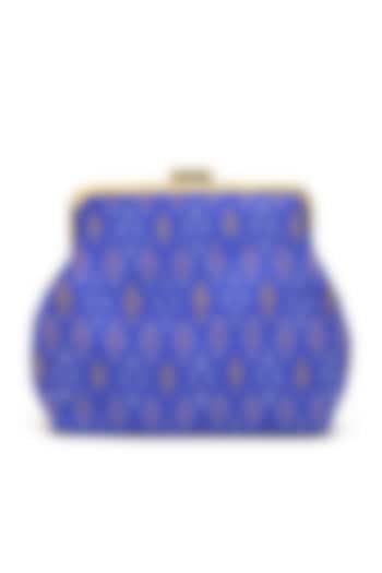 Blue Silk Ikat Brocade Evening Bag by PRACCESSORII at Pernia's Pop Up Shop