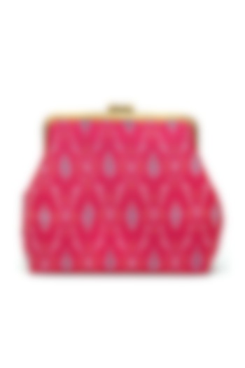 Pink Silk Ikat Brocade Evening Bag by PRACCESSORII