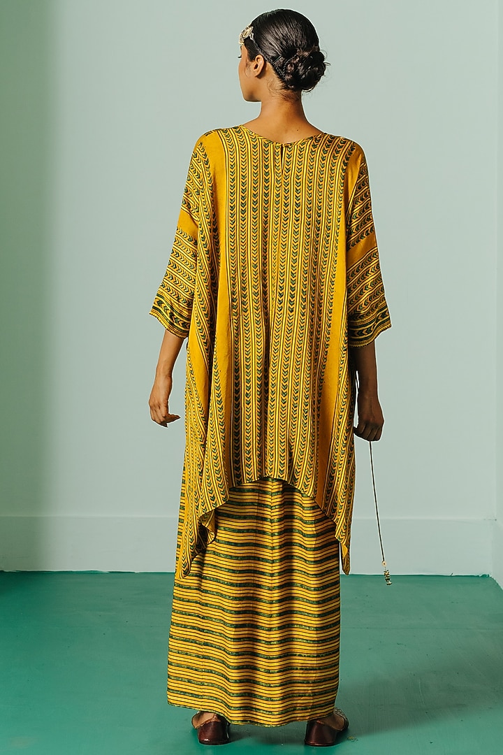 Yellow Satin Skirt Set by Prahnaaya at Pernia's Pop Up Shop
