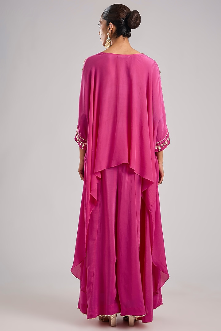 Pink Crepe Silk Tunic Set by Prahnaaya at Pernia's Pop Up Shop