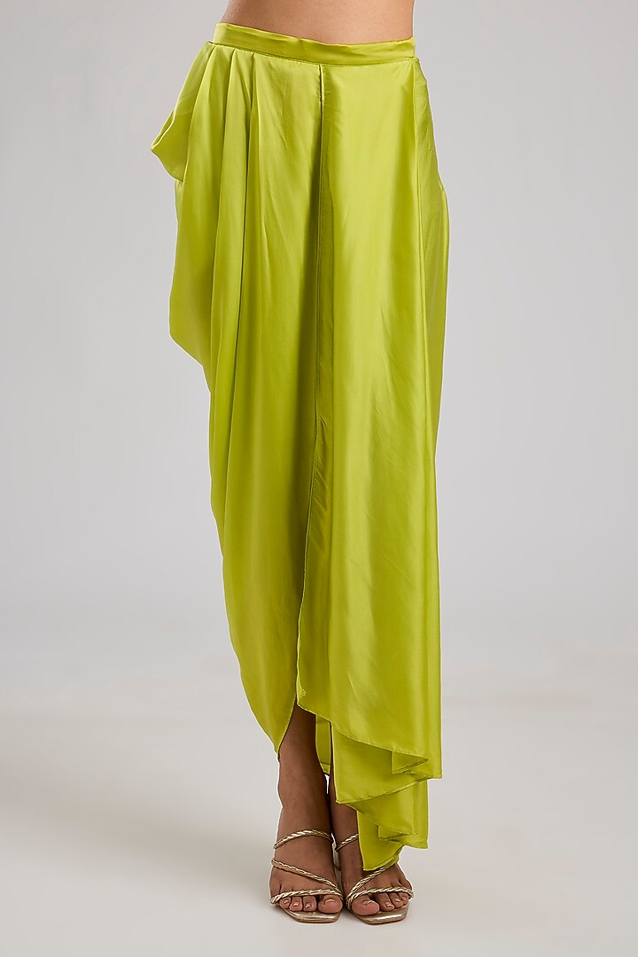 Neon Yellow Satin Silk Kaftan Set by Prahnaaya at Pernia's Pop Up Shop