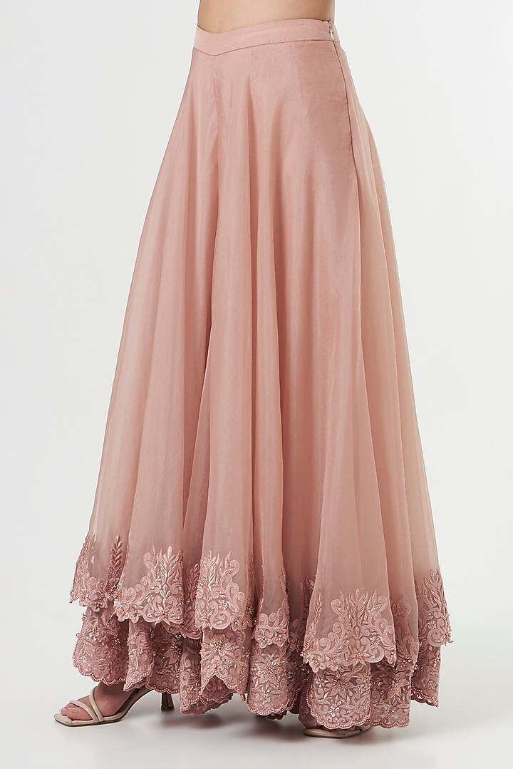 Nude Pink Hand Embroidered Wedding Sharara Set by prakriti chawla at Pernia's Pop Up Shop
