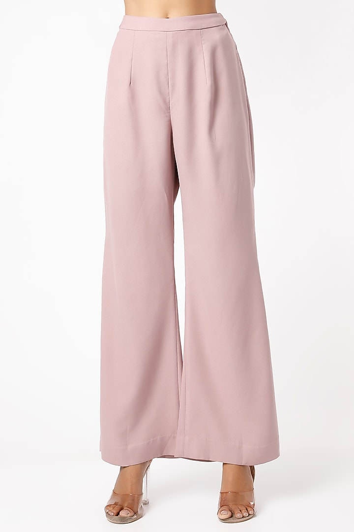 Mauve Banana Crepe Pant Set by prakriti chawla at Pernia's Pop Up Shop
