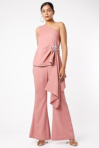 Nude Pini Banana Crepe Pant Set by prakriti chawla