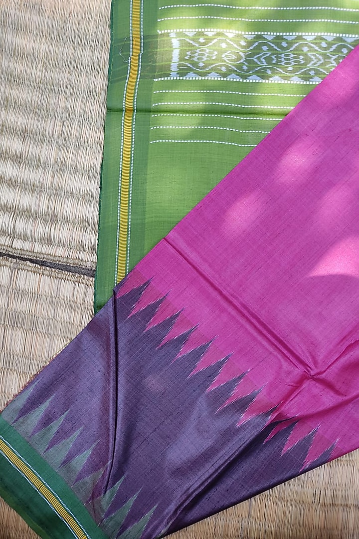 Purple & Green Handwoven Saree by Pramod Sur at Pernia's Pop Up Shop