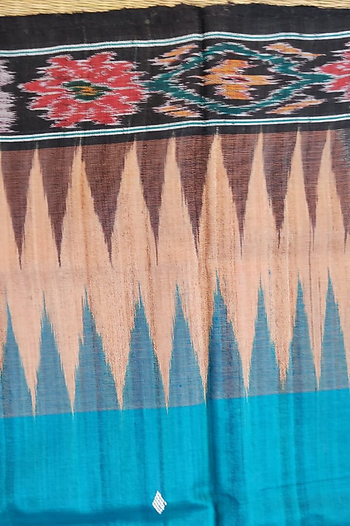 Blue Handwoven Tie-Dye Saree by Pramod Sur at Pernia's Pop Up Shop