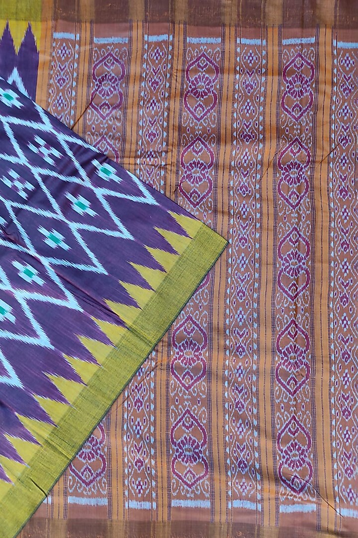 Multi Colored Handwoven Tie-Dye Saree by Pramod Sur