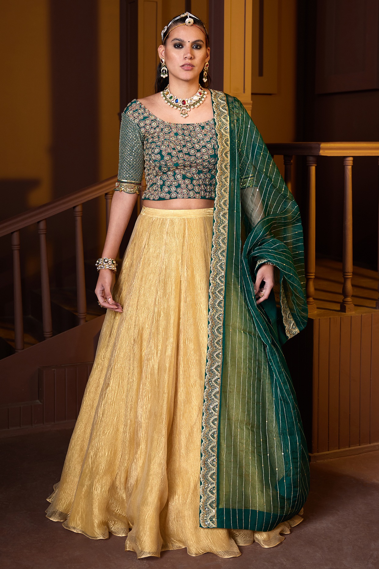 Photo of Pastel Green and Gold lehenga | Latest bridal lehenga, Indian  bridal lehenga, Latest bridal lehenga designs