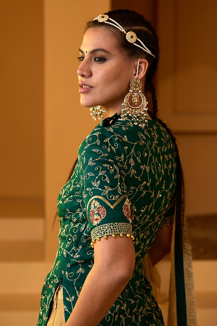 Gold Tissue Gharara Set by PRATIBHA SULTANIA at Pernia's Pop Up Shop