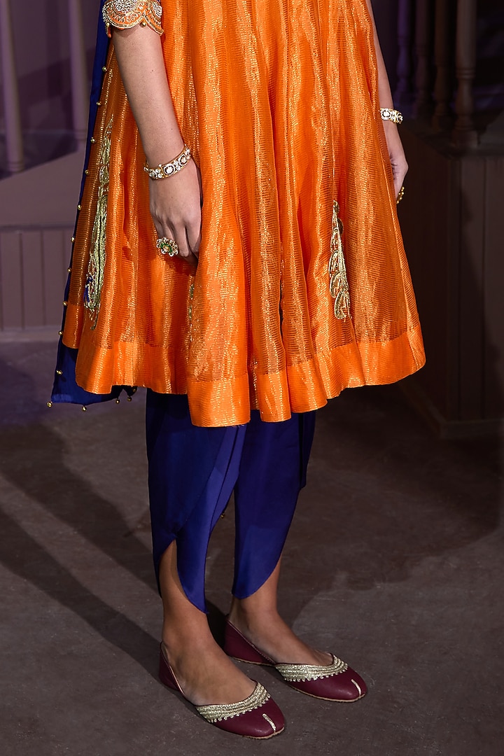 Orange Chanderi Embellished Kurta Set by PRATIBHA SULTANIA at Pernia's Pop Up Shop