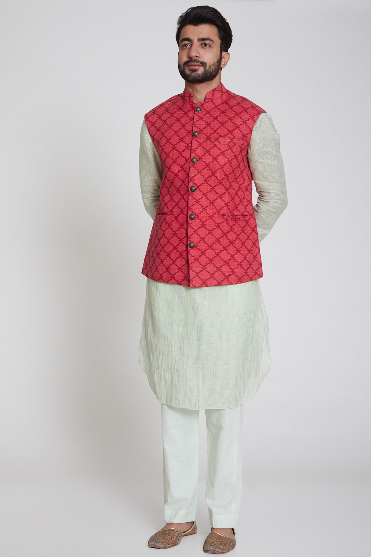 pink nehru jacket