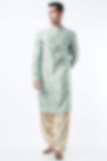 Mint Green Printed Kurta Set by Pranay Baidya Men at Pernia's Pop Up Shop