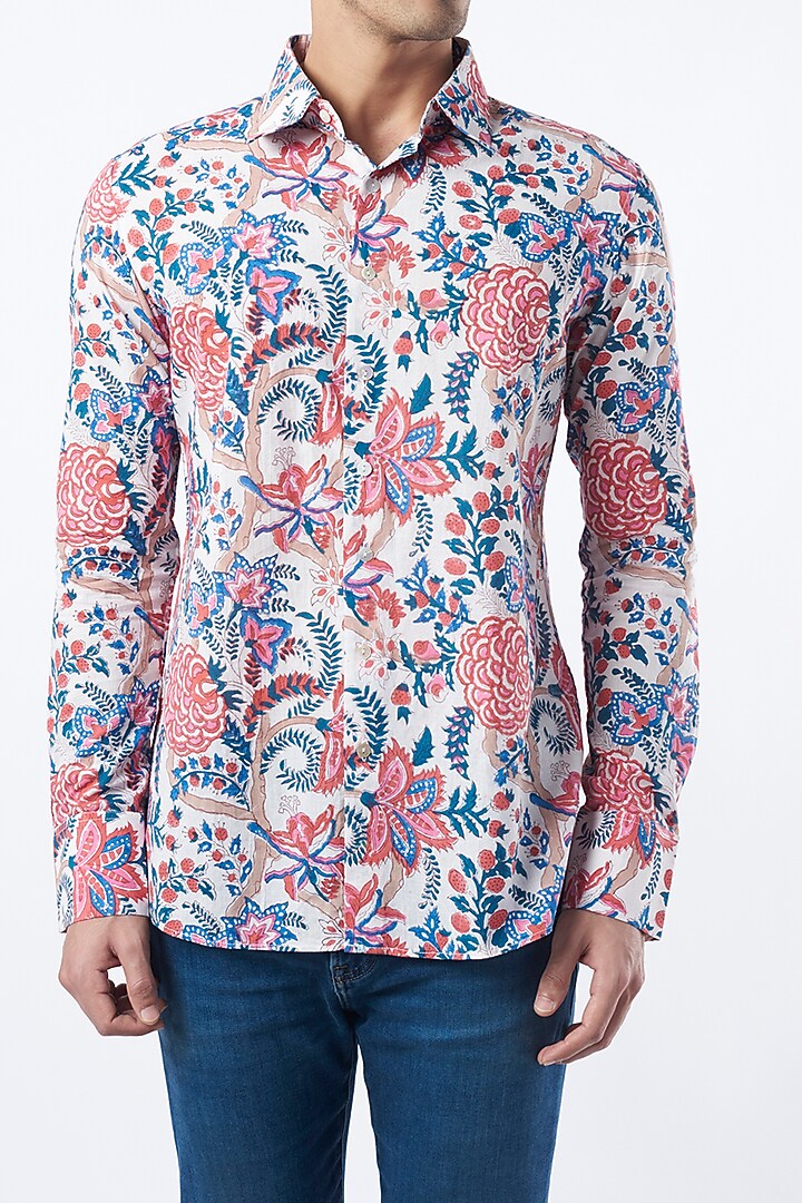 Multi-Coloured Printed Party Wear Shirt by Pranay Baidya Men at Pernia's Pop Up Shop