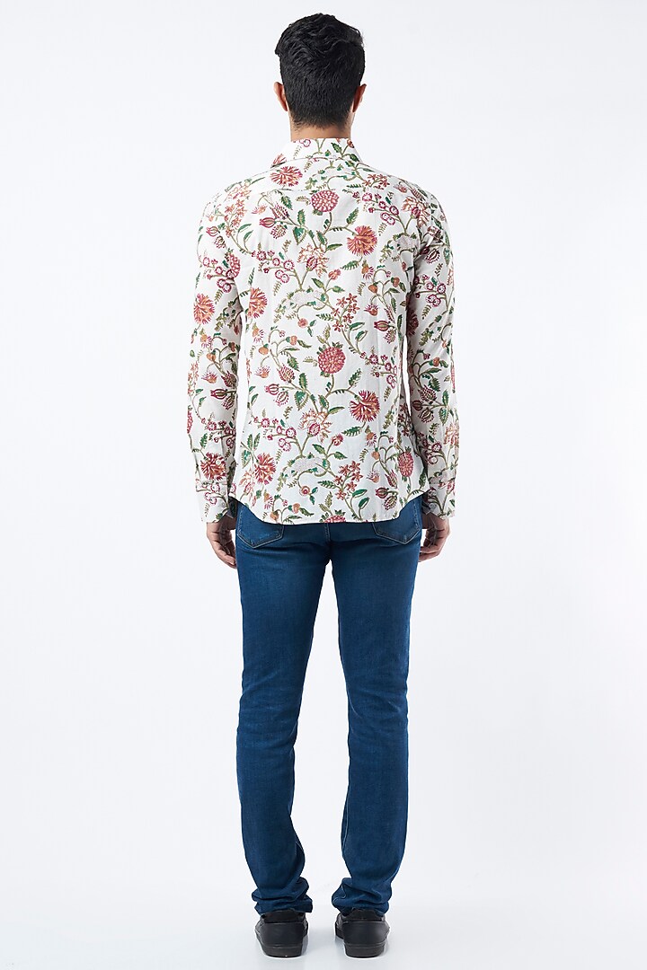 Multi-Coloured Floral Printed Party Wear Shirt by Pranay Baidya Men at Pernia's Pop Up Shop