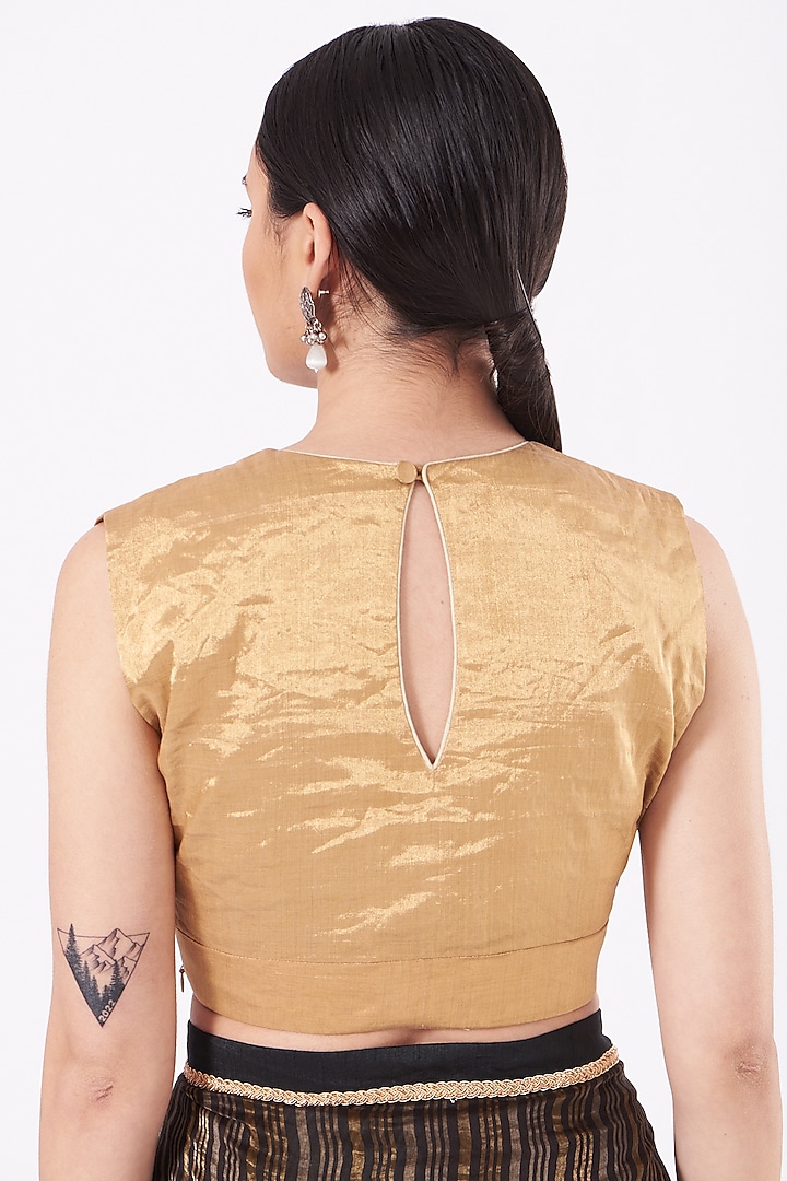Gold & Ivory Tissue Blouse by Pranay Baidya at Pernia's Pop Up Shop