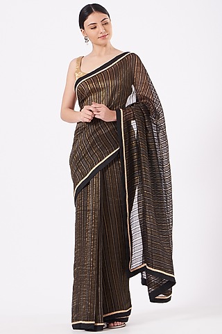 Gold Tissue Blouse by Pranay Baidya