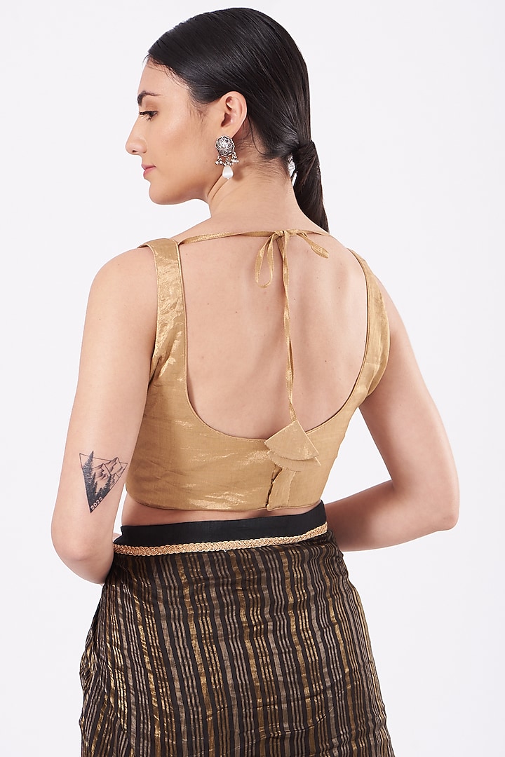 Gold Tissue Blouse by Pranay Baidya at Pernia's Pop Up Shop
